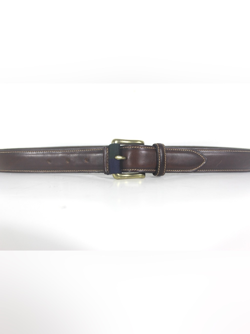 32”-36” TOMMY HILFIGER Brown Leather Belt with Silver Buckle Made in USA